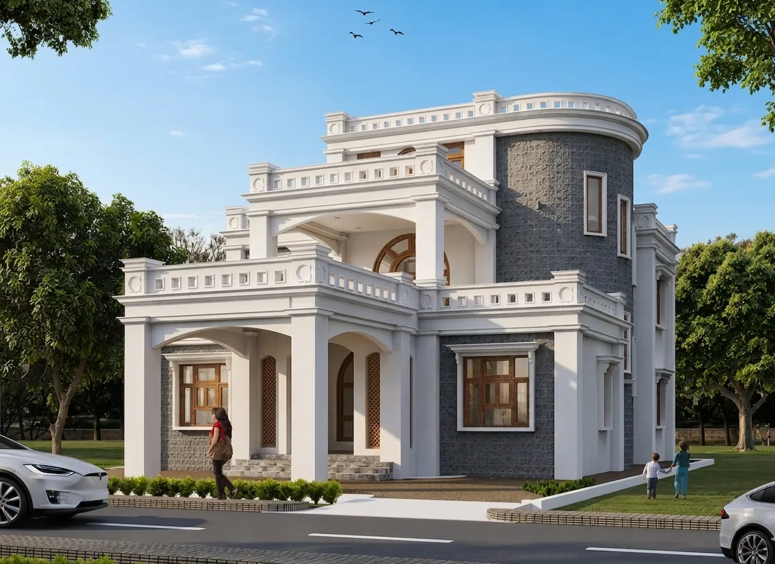 White Classical Residence — view 3