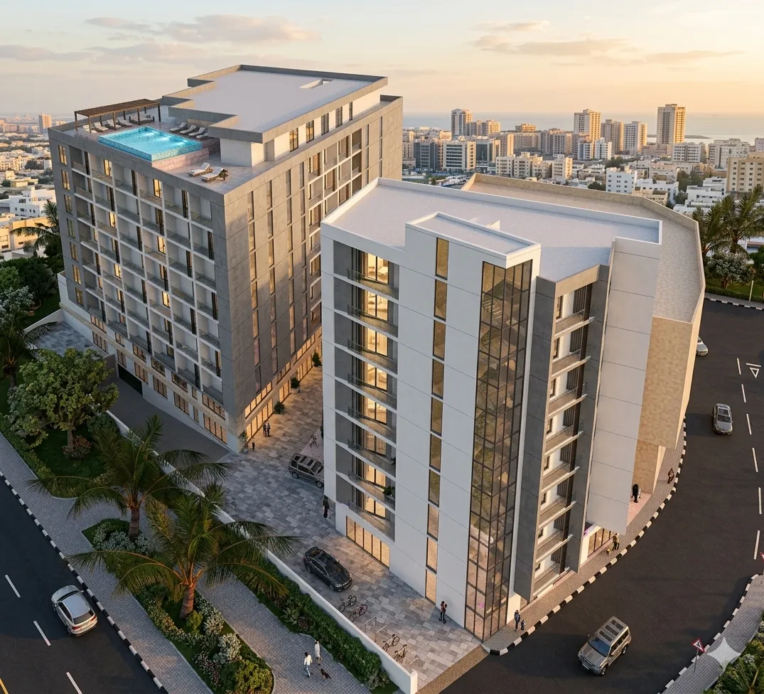 Mixed-Use Tower, Rolla — bird eye view