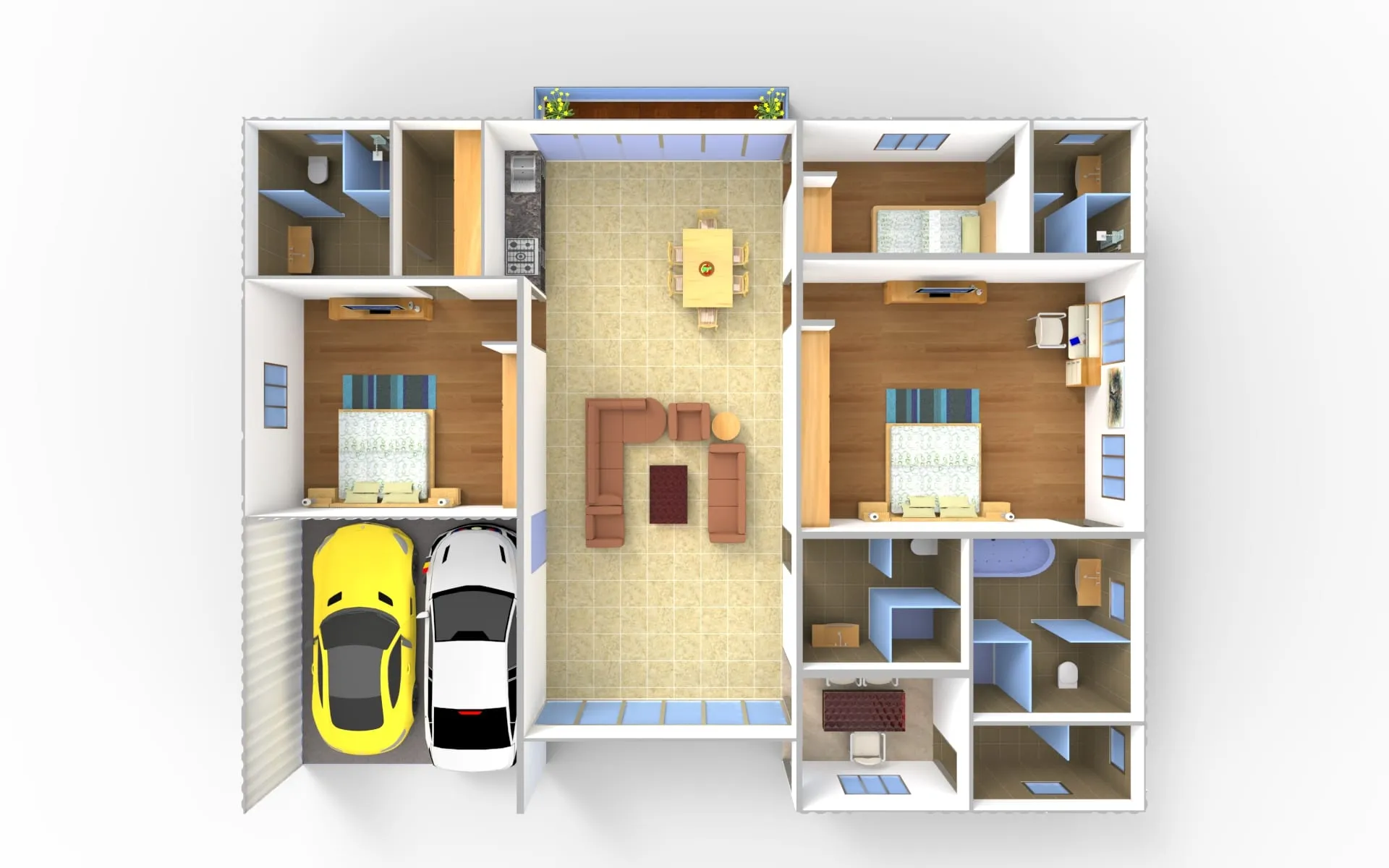 Container Beach House — container_interior top view 14