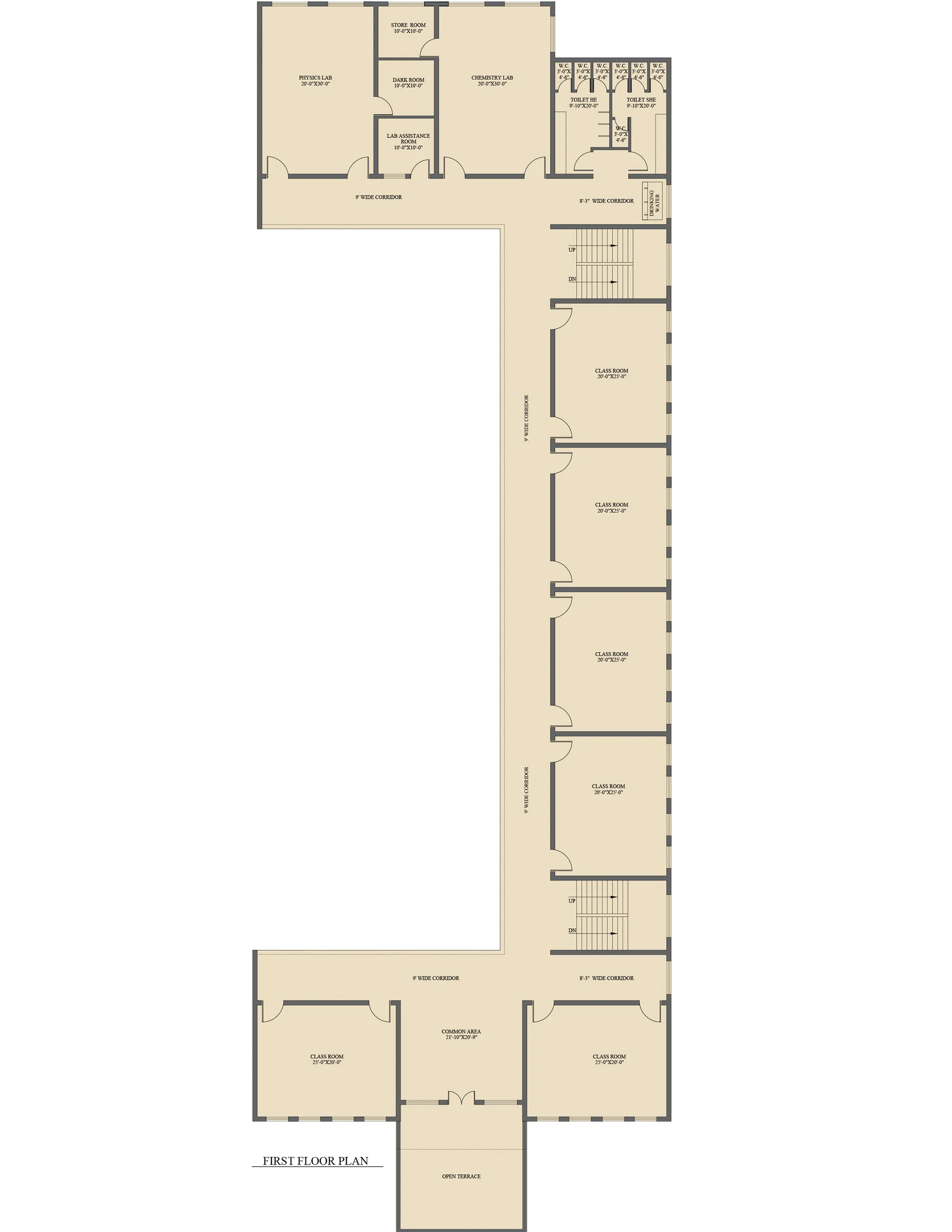 CBSE Intermediate School — first floor plan