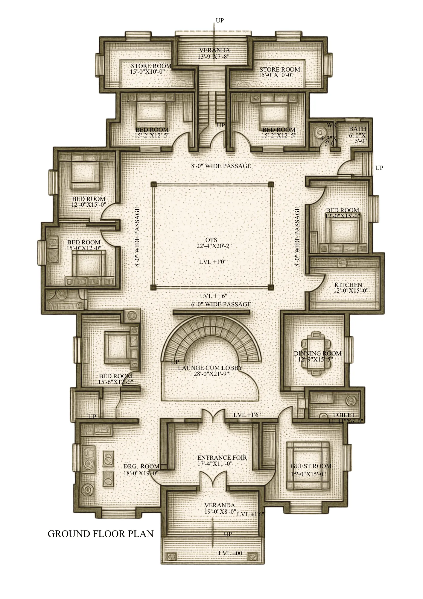 Classical Courtyard Villa — g floor plan