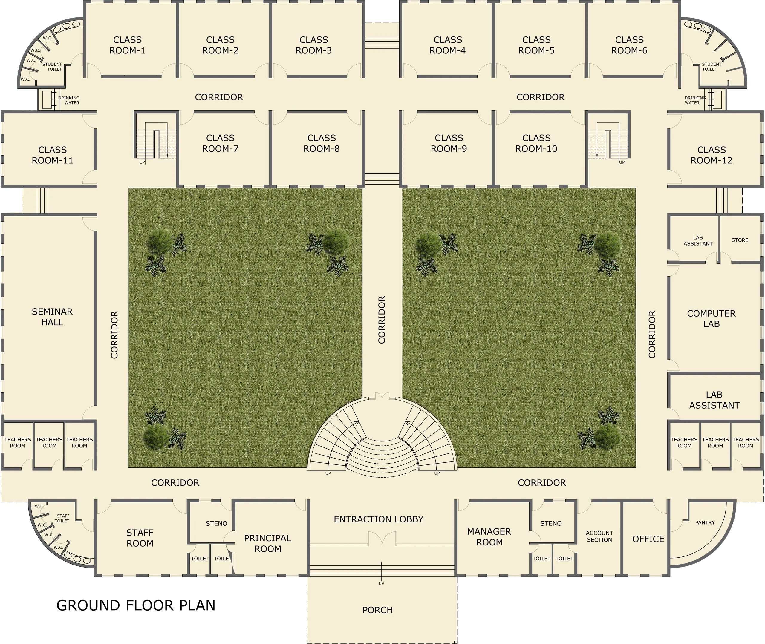 Iqra Kulsum Inter College — ground floor plan