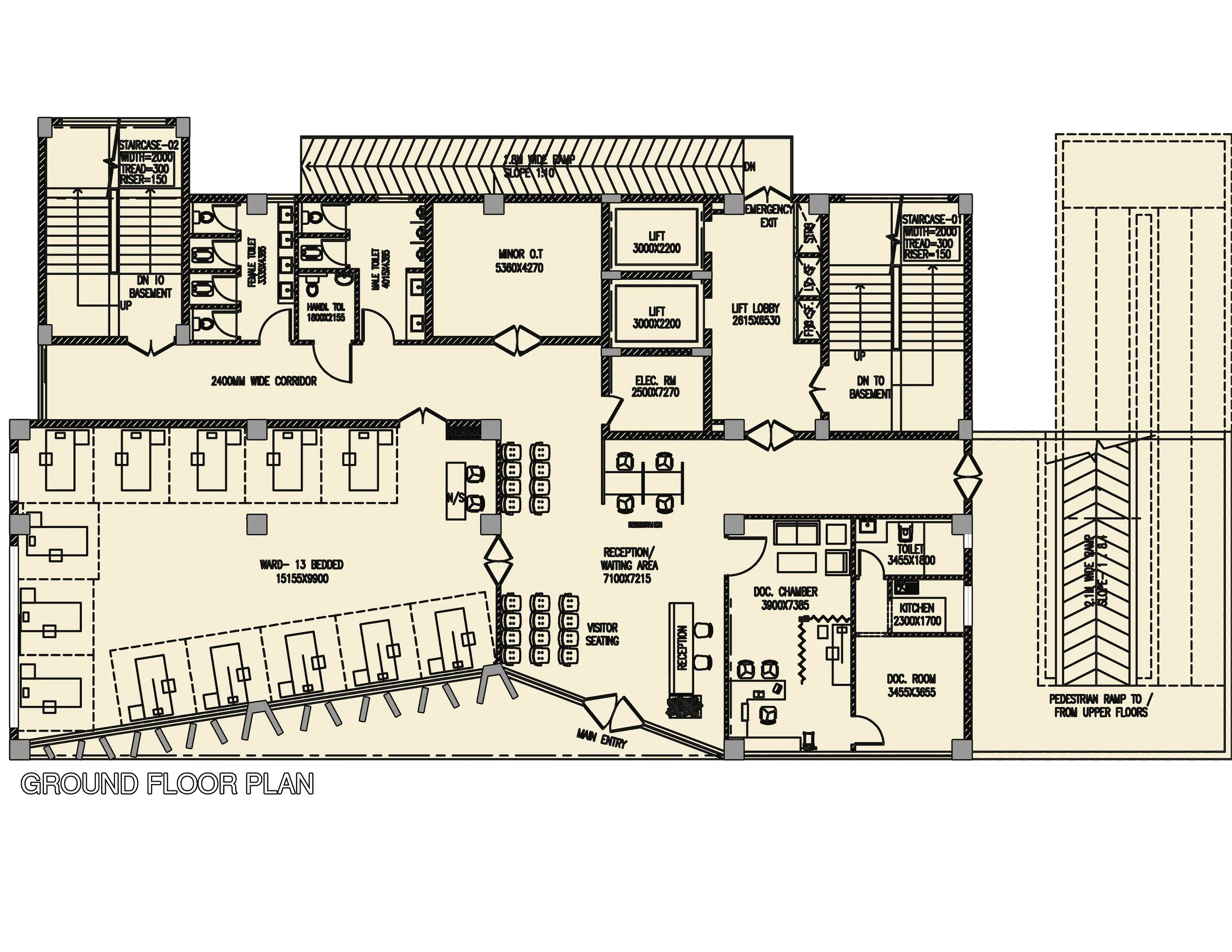CNS Hospital — ground floor plan