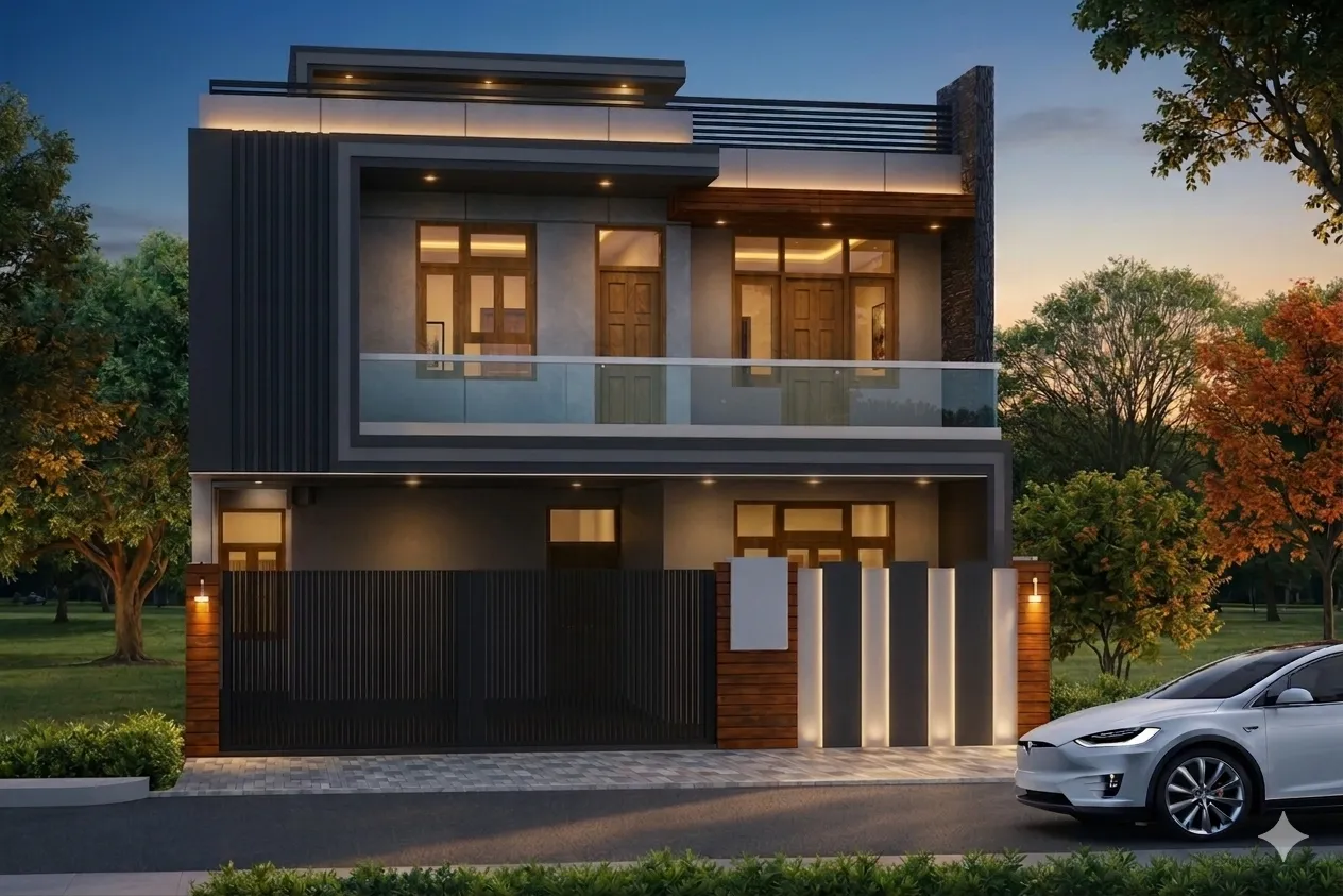 Modern Villa, Ansal — render night
