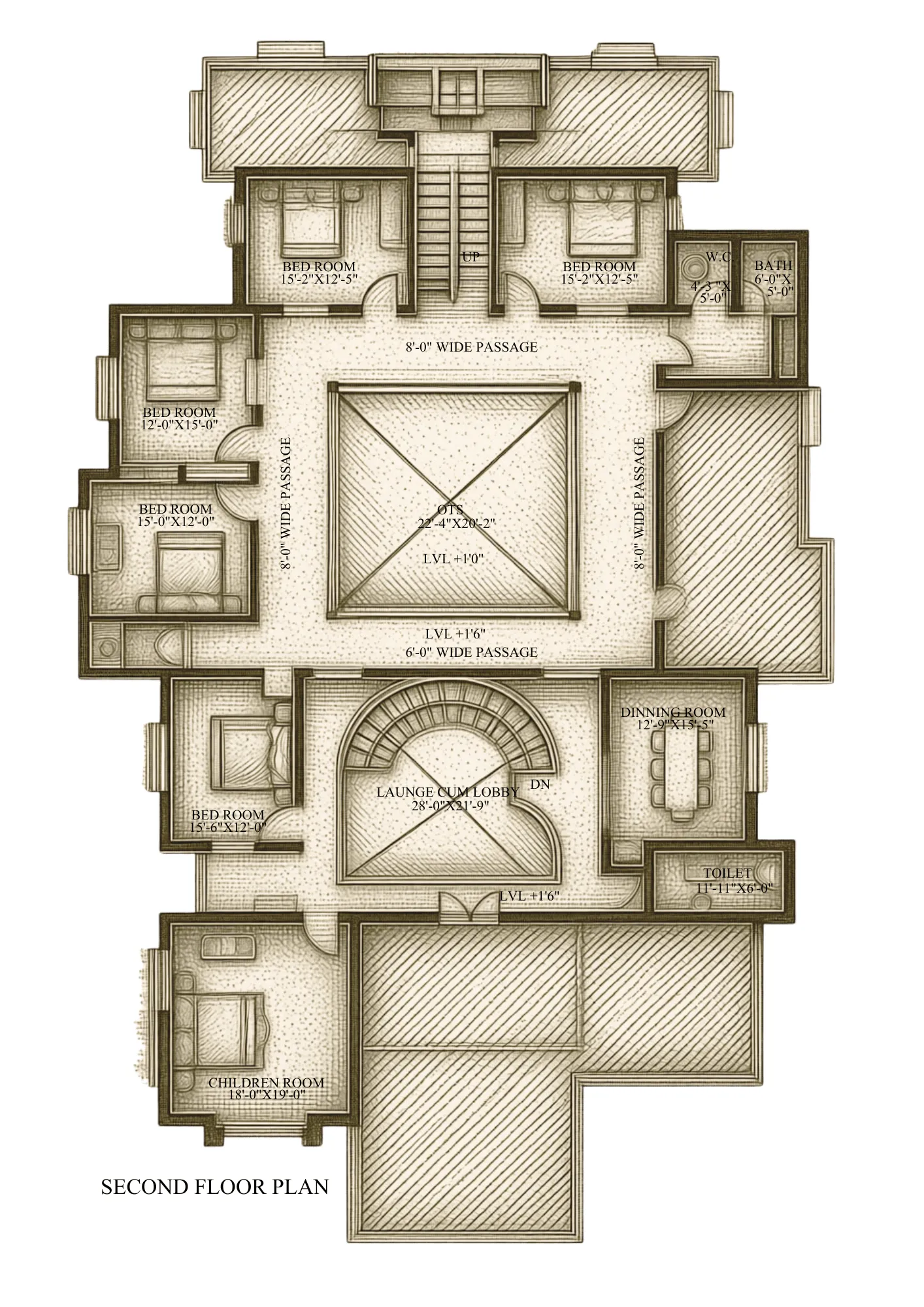 Classical Courtyard Villa — second floor plan